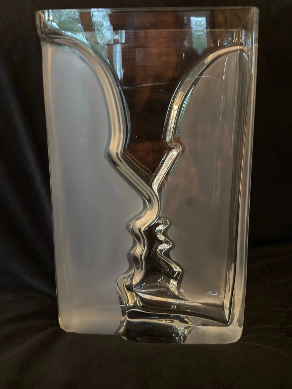Vintage Krosno Poland “Face to Face” Art Glass Vase - Hand Blown